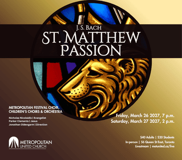 Music at Met presents Bach's St Matthew Passion